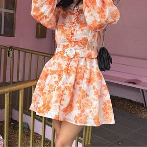 Floral Orange Dress